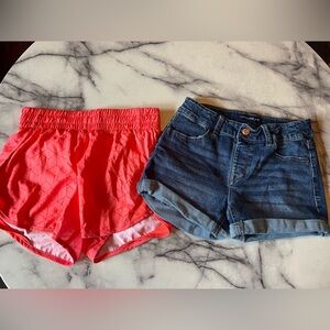 Imperial Star Girls' Blue Denim Shorts and Athletic brand shorts EUC